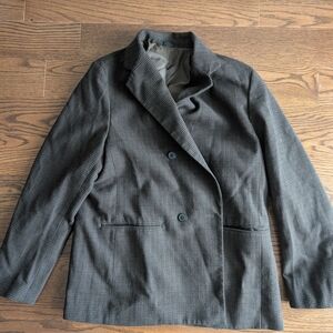 Uniqlo Gray Pea Coat Classic Style